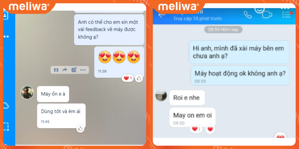 Feedback từ khách hàng của meliwa