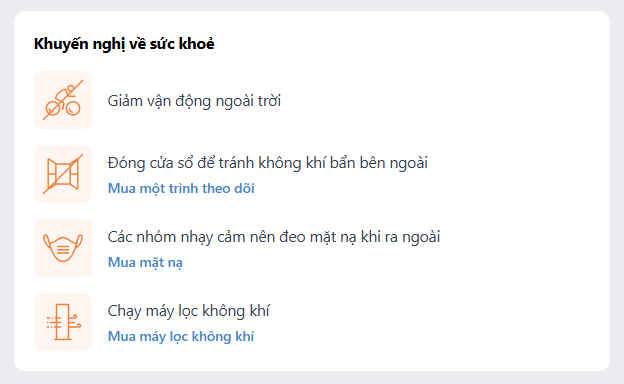 Khuyến nghị về sức khỏe