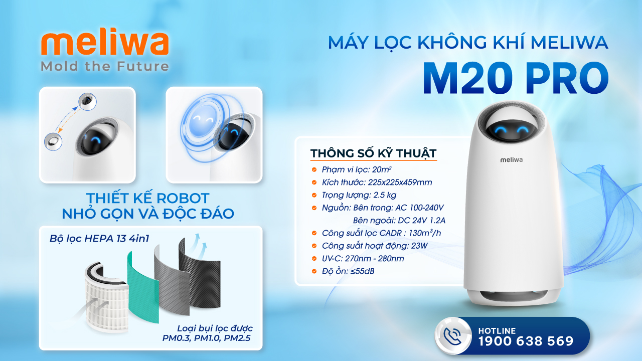 Máy lọc không khí meliwa M20 Pro